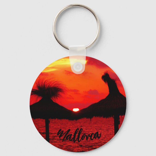 Mallorca Sunset vid Sea Souvenir Keychain Nyckelring (Framsida)