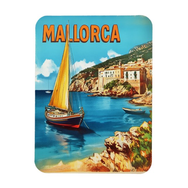 Mallorca Vintage Magnet (Vertikal)