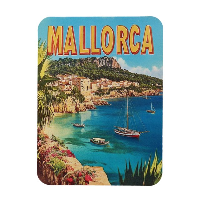Mallorca vintage magnet (Vertikal)