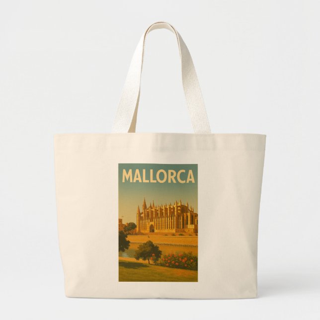 Mallorca Vintage Retro Katedral Jumbo Tygkasse (Framsidan)