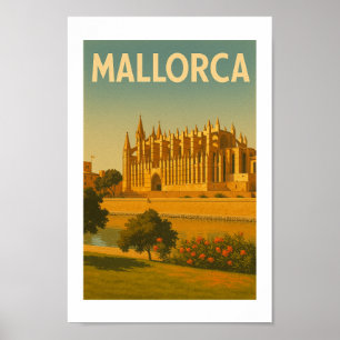 Mallorca Vintage Retro Katedral Poster