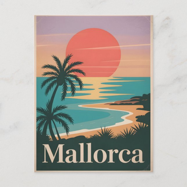 Mallorca vintage vykort (Framsida)