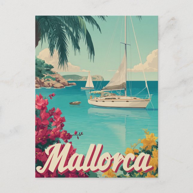 Mallorca vintage vykort (Framsida)