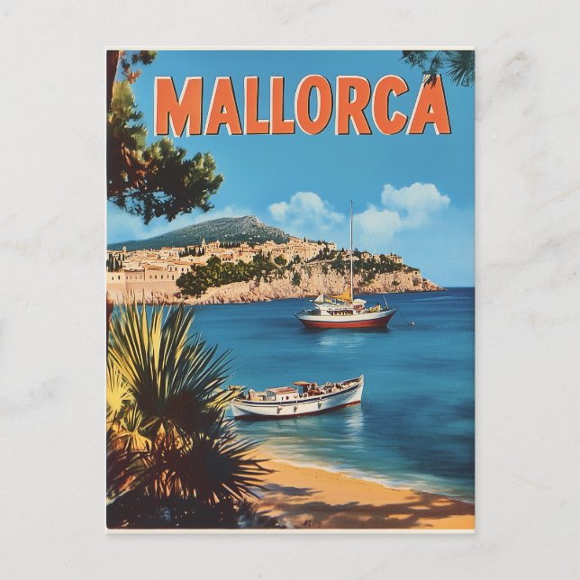 Mallorca vintage vykort (Framsida)