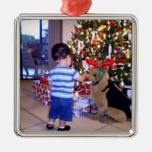 Mallornament, infoga ett eget foto julgransprydnad metall