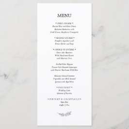 Mallory Elegant Modern Bröllopsreception Middag Meny