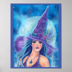 Mallory Halloween witch art by Renee Lavoie Poster