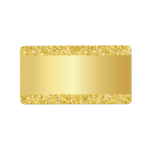Mallövertoning för Guld och bakgrund för Glitter Adressetikett (Framsidan)