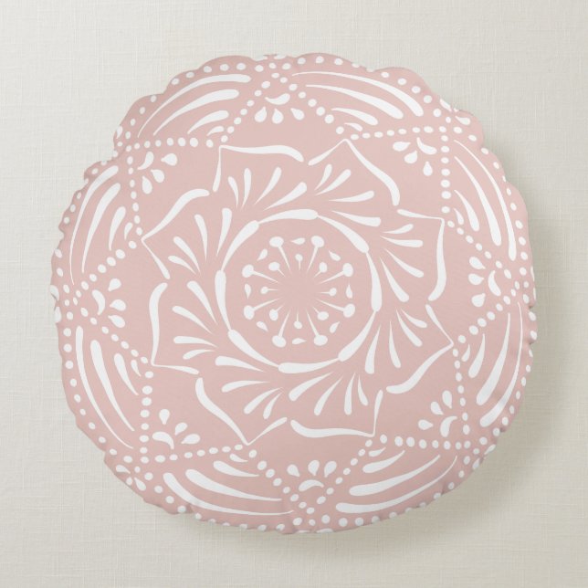 Mallow Mandala Rund Kudde (Framsidan)