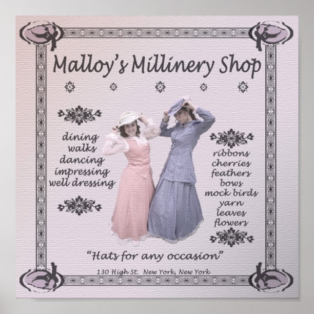 Malloys Millinery Shop Poster (Framsidan)