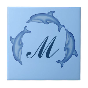 Mallruta för delfinarc Monogram Kakelplatta
