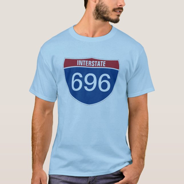 Malltext INTERSTATE TRE DIGIT NUMMER T Shirt (Framsida)