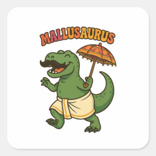mallusaurus baby dino kerala fyrkantigt klistermärke
