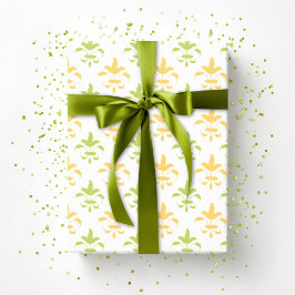 Målmedveten Fleur de Lis i Palm och Gul Presentpapper