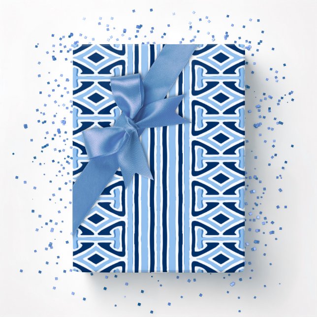 Målmedveten gallerdräktsrand i blå indigo presentpapper (Skapare uppladdad)