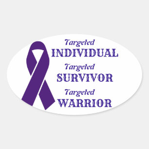 Målmedvetna individer medvetenhet Survivor Warrior Ovalt Klistermärke