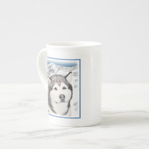 Malmmålning i Alaska - Cute Original Hund Art Benporslin Mugg
