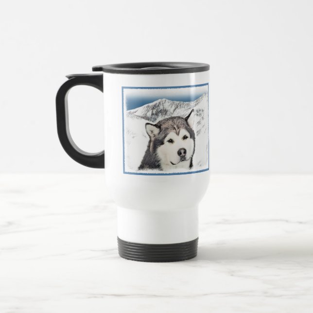 Malmmålning i Alaska - Cute Original Hund Art Resemugg (Vänster)