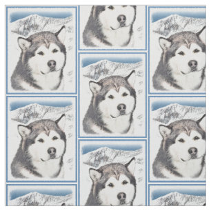 Malmmålning i Alaska - Cute Original Hund Art Tyg