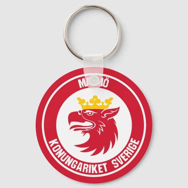 Malmö Round Emblem Nyckelring (Framsida)