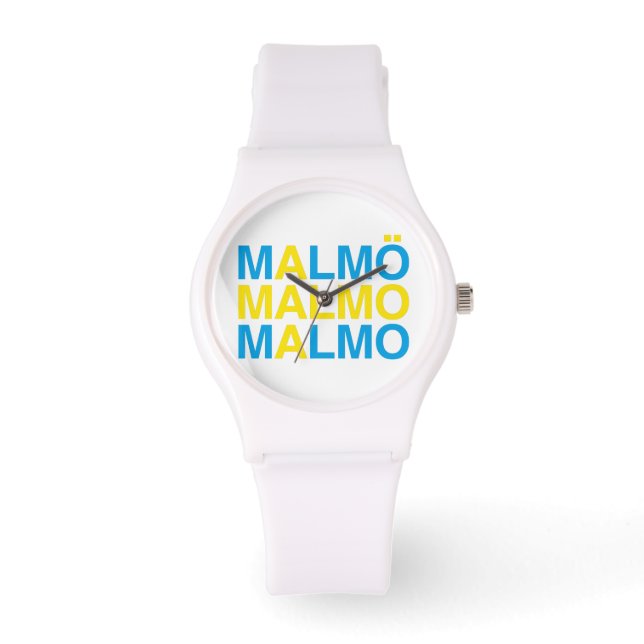 MALMO Svenska Flagga Armbandsur (Framsida)
