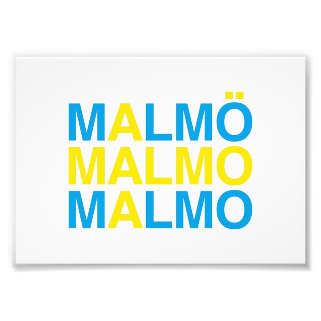 MALMO Svenska Flagga Fototryck (Framsidan)