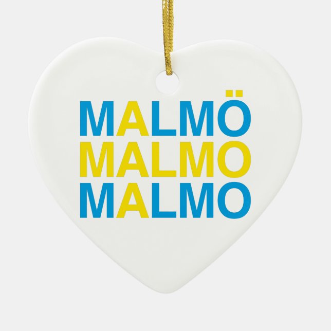 MALMO Svenska Flagga Julgransprydnad Keramik (Framsidan)