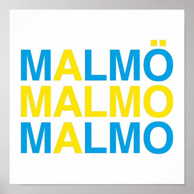 MALMO Svenska Flagga Poster (Framsidan)