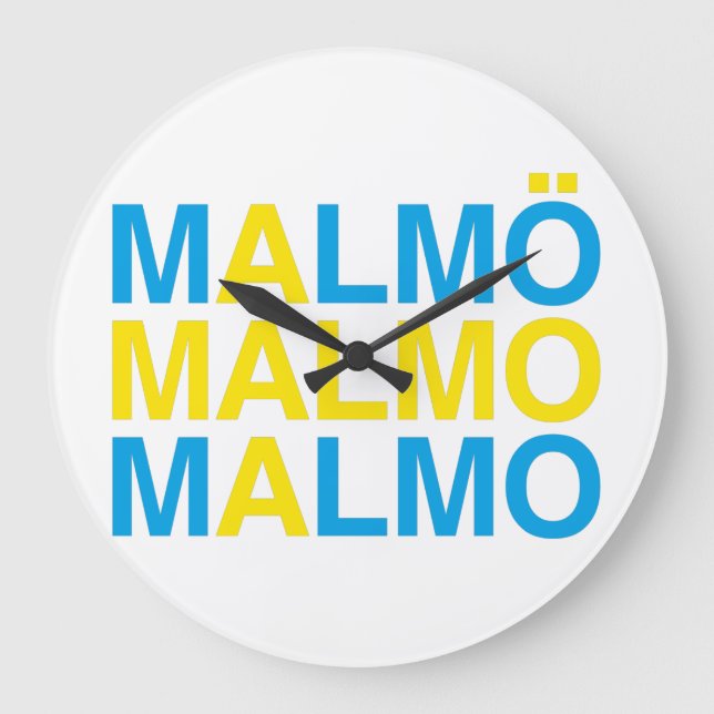 MALMO Svenska Flagga Stor Klocka (Framsida)