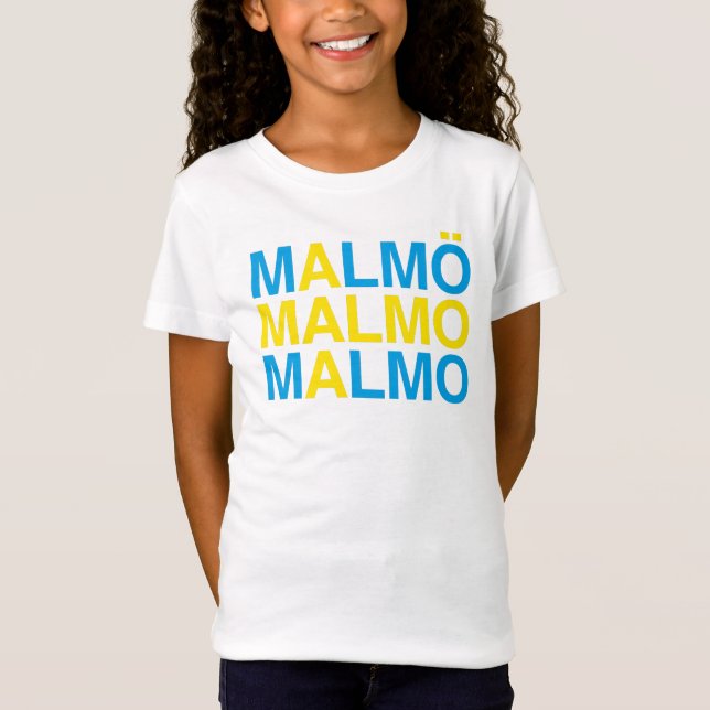 MALMO Svenska Flagga T Shirt (Framsida)