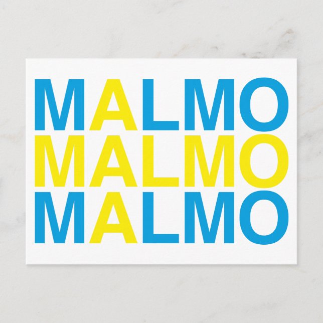 MALMO Svenska Flagga Vykort (Framsida)