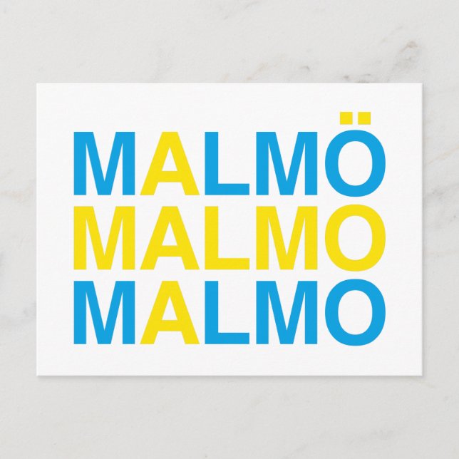 MALMO Svenska Flagga Vykort (Framsida)
