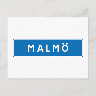 Malmö, svenskt vägmärke vykort