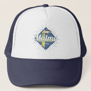 Malmo Sverige Retro Flagga Vintage Moose Souvenir Keps