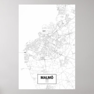Malmö, Sverige (svart på vitt) Poster
