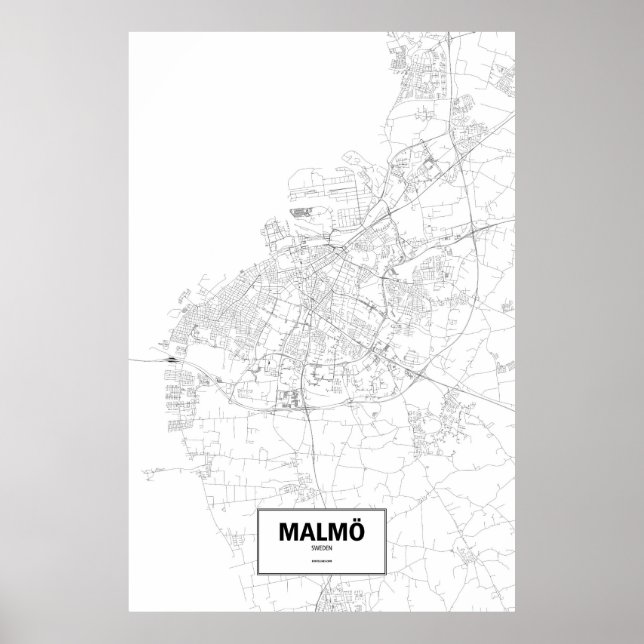 Malmö, Sverige (svart på vitt) Poster (Framsidan)