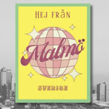 Malmö Sverige Sverige retro-färgat vykort