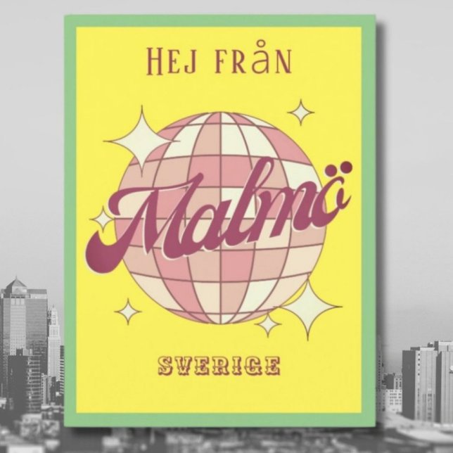 Malmö Sverige Sverige retro-färgat vykort (Skapare uppladdad)