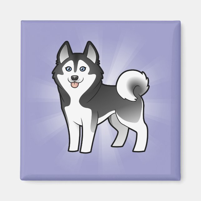 Malmut tecknad Siberian husky / Alaska Magnet (Framsidan)