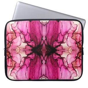Målning av Alkohol Bläck. Tittar Kaleidoskop. Lila Laptop Fodral
