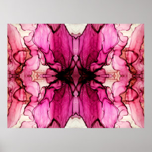 Målning av Alkohol Bläck. Tittar Kaleidoskop. Lila Poster