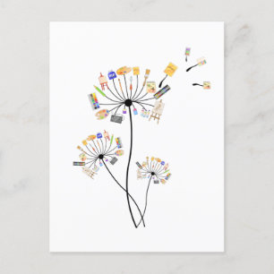 Målning av Älskare Dandelion gift för målare T Vykort