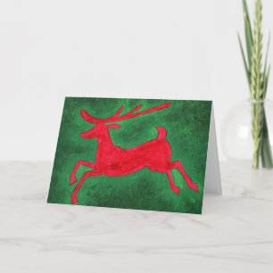 Målning av anpassade Red och Grönt Reindeer Kort
