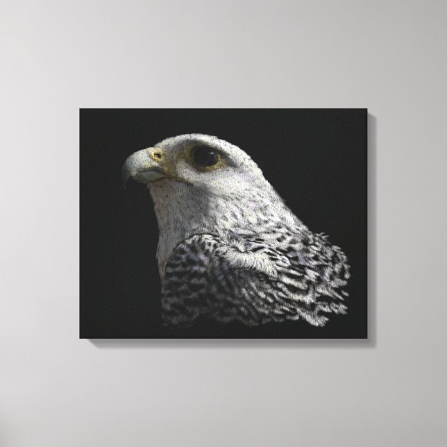 Målning av arktisk gyrafalcon Porträtt Canvastryck (Framsida)