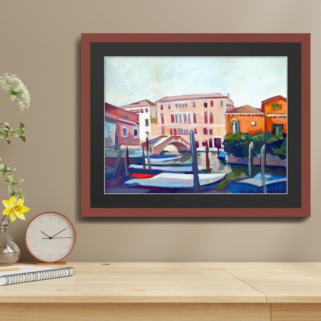 Målning av båtar från Dorsoduro, Venedig, IT Poster (Skapare uppladdad)