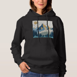 Målning av berg med fåglar i flykt t shirt