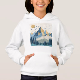 Målning av berg med fåglar i flykt t shirt