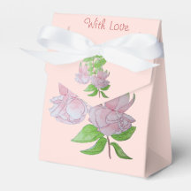 målning av blommor av löv och söt rosa