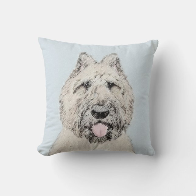 Målning av Bouvier des Flandres - Original konst a Kudde (Framsida)