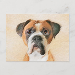 Målning av boxerhund Okapad Original Djurkonst Vykort